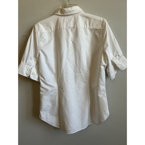 Ralph Lauren Mens button down Shirt L Short Sleeve cuffed RARE Slim fit see pics - Picture 2 of 11
